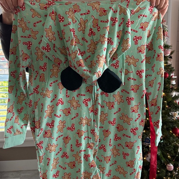 Mickey Mouse Gingerbread Holiday Onesie Pajama size Large - Picture 2 of 6